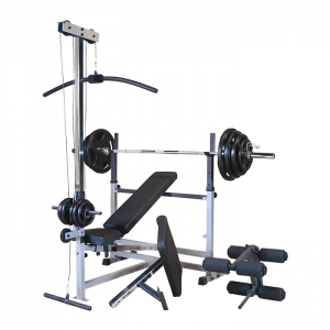 Body-Solid PowerCenter Combo Bench with Lat Pulldown / Row Attachments [GDIB46LP4]