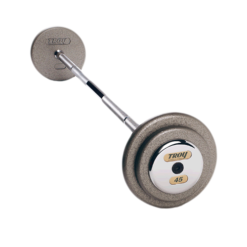 Troy Pro Style Straight Barbells with Gray Weight Plates [HFB]