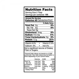 Rose Acre Farms Egg White Protein Powder Nutrition Label (5 lb box)