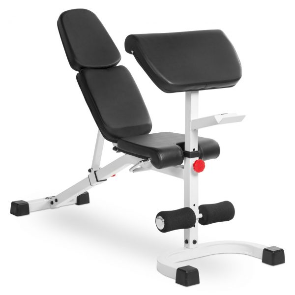 XMark Fitness Flat / Incline / Decline Bench with Preacher Curl [XM-4417-WHITE]