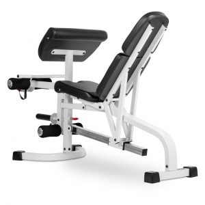 XMark Fitness Flat / Incline / Decline Weight Bench with Leg Extension and Preacher Curl [XM-4419-WHITE]