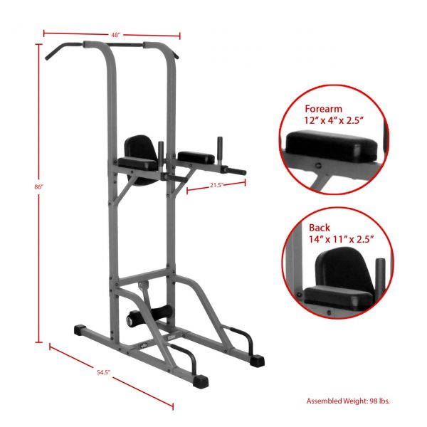 XMark Fitness Vertical Knee Raise with Dip and Pull Up Station Power Tower [XM-4432]